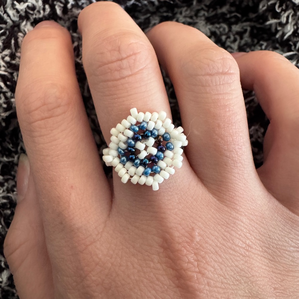 Handmade Beaded Ring - Picture 2 of 4